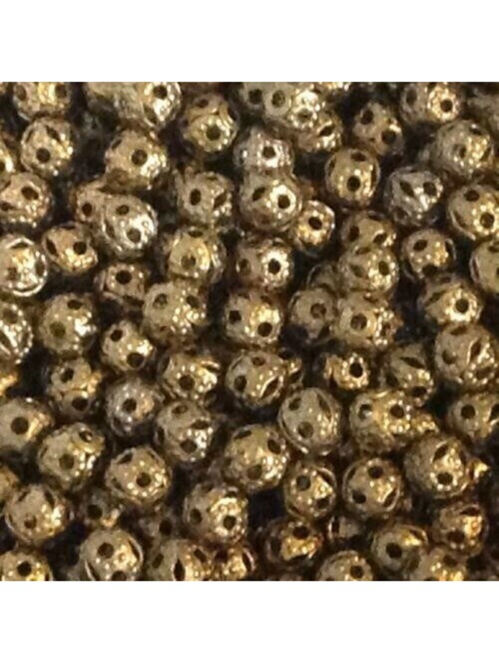 100 Victorian Steampunk Antiqued Brass Filigree Round 4mm Metal Beads Wholesale